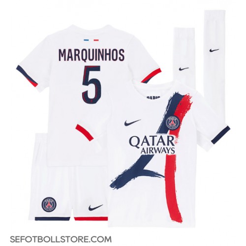 Paris Saint-Germain Marquinhos #5 Replika babykläder Bortaställ Barn 2024-25 Kortärmad (+ korta byxor)